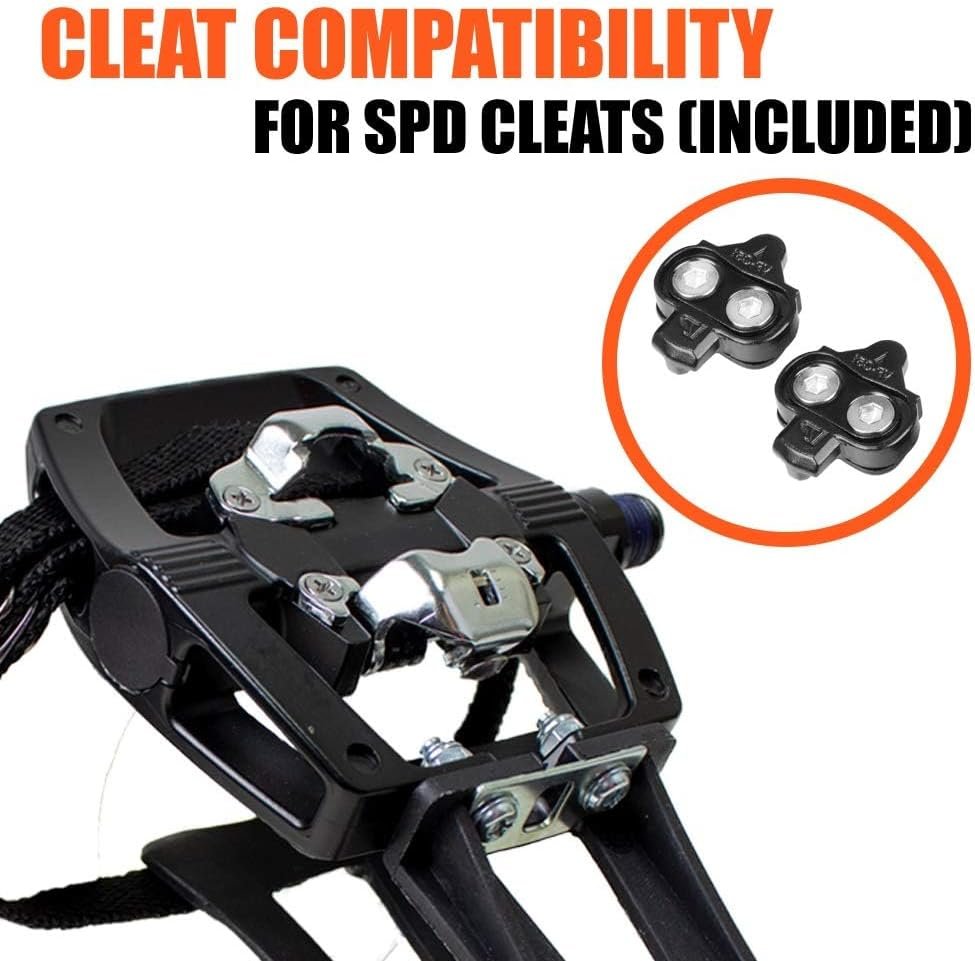 BV Bike Pedals Shimano SPD/Look Delta Compatible 9/16'' with Toe Clips - Peloton Pedals for Regular Shoes - Toe Cages for Peloton Bike - Exercise Bike Pedals - Universal Fit Bicycle Pedal - Image 3