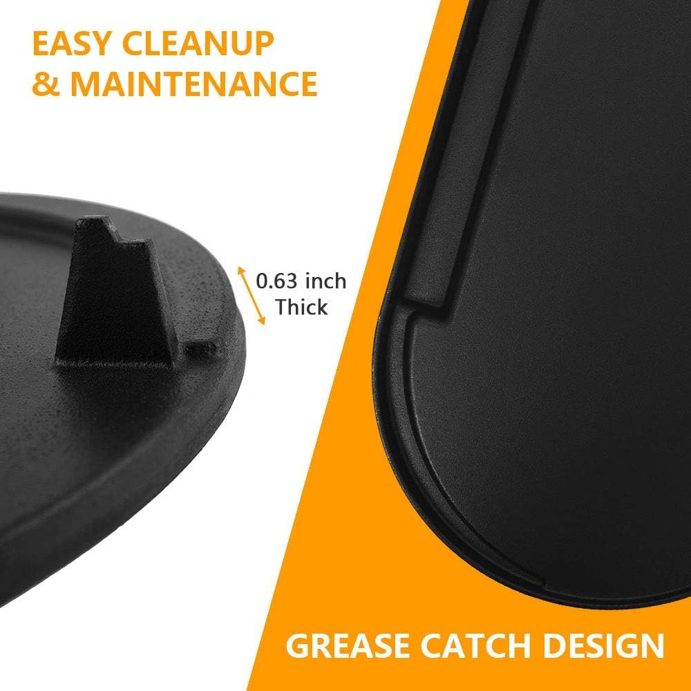 MixRBBQ Cast Iron Griddle with Bag for Coleman RoadTrip Swaptop Grills, Outdoor BBQ Camping Grills Nonstick Cooking Griddle Accessories, Full Size - Image 3