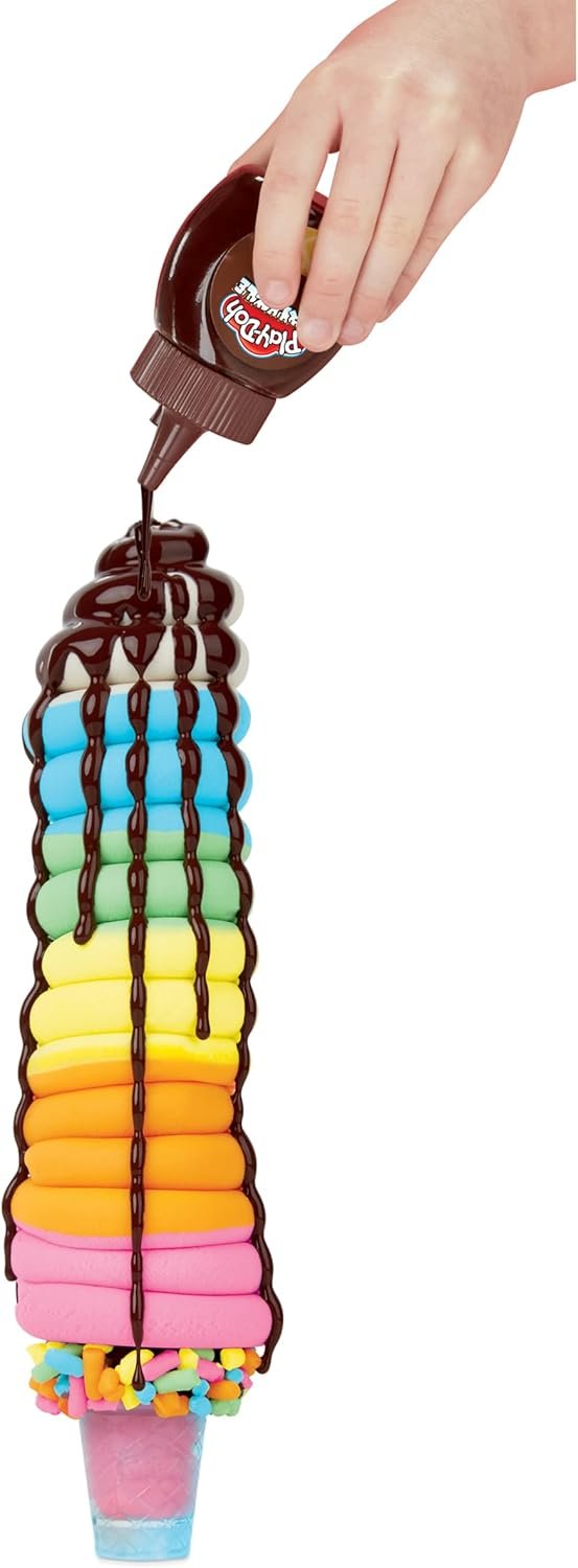 Play-Doh Kitchen Creations Drizzy Ice Cream Playset Featuring Drizzle Compound & 6 Non-Toxic Colors - Image 6