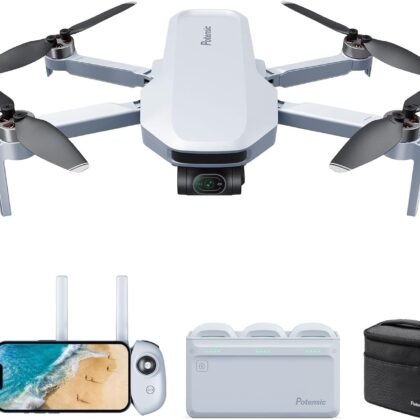Potensic ATOM 3-Axis Gimbal 4K GPS Drone, Under 249g, 96 Mins Flight, Max 6KM Transmission, Visual Tracking, 4K/30FPS QuickShots, Lightweight for Adults and Beginners, Fly More Combo
