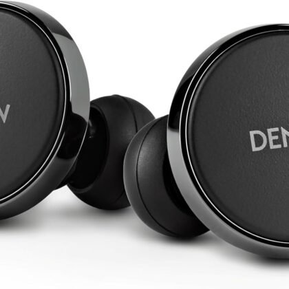 Denon PerL Pro True Wireless Earbuds - Adaptive Active Headphones Wireless Noise Canceling, Masimo Adaptive Acoustic Technology, Spatial Audio, 32Hr Battery Life, Wirefree Charging, Black