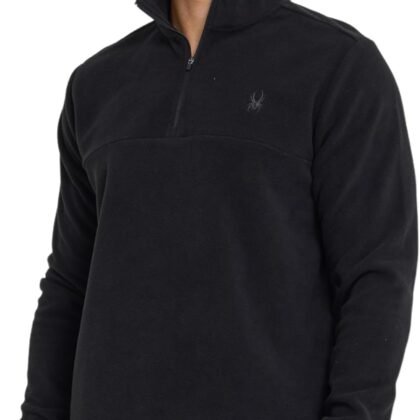 Spyder Fleece Quarter Zip Pullover Men – Polar Fleece Lightweight Athletic Sweater, Warm 1/4 Zipper Jacket, Mock Neck