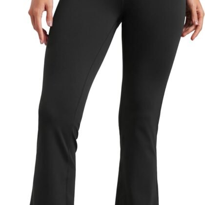 CRZ YOGA Butterluxe Flare Leggings 29"/30.5"/32"/33.5" - High Waist Bootcut Wide Leg Lounge Womens Yoga Pants with Pocket