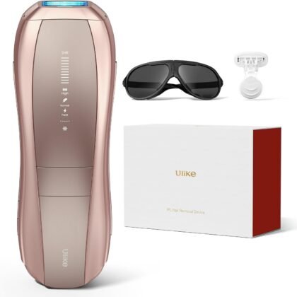 Ulike Laser Hair Removal Air 10 IPL Holiday Gift for Women and Men, 65°F Ice-Cooling Contact, Dual Lights, Skin Sensor & USHR Mode* for Nearly Painless, Effective & Long-Lasting Hair Removal from Home