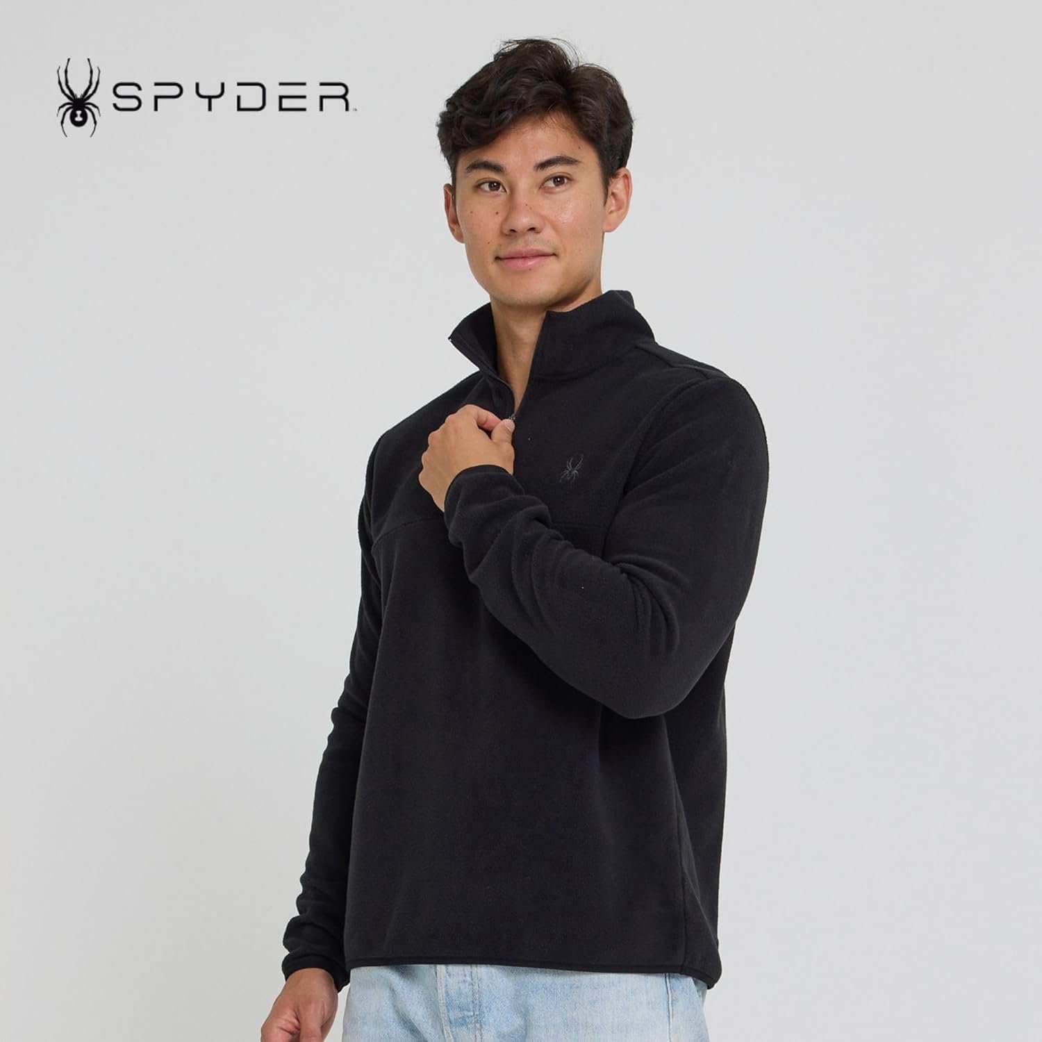 Spyder Fleece Quarter Zip Pullover Men – Polar Fleece Lightweight Athletic Sweater, Warm 1/4 Zipper Jacket, Mock Neck - Image 2