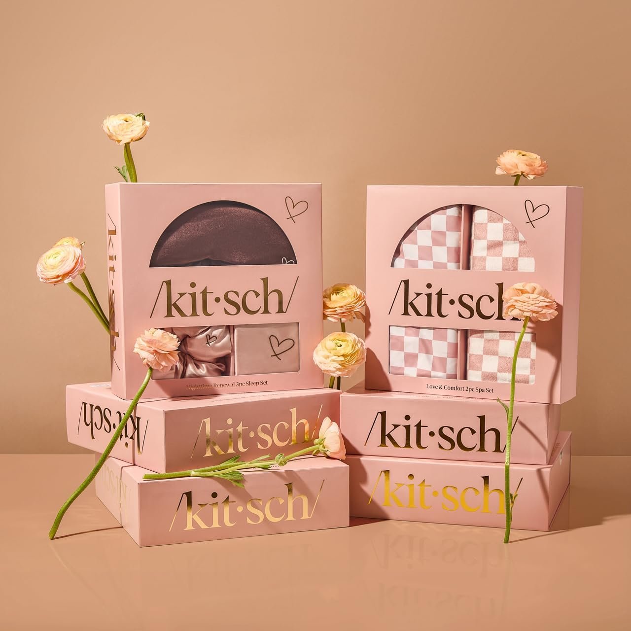 Kitsch Night time Renewal 3PC Sleep Set - Satin Pillowcase with Zipper for Hair & Skin - Softer Than Silk, Queen/Standard Size with Satin Pillow Scrunchie No-Damage Hair Tie and Satin Pillow Eye Mask - Image 8