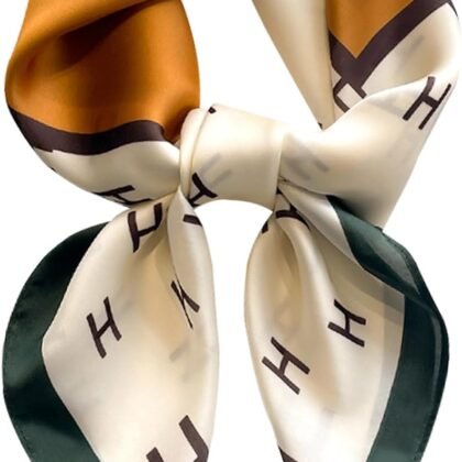 kcctoo 27.5" Mulberry Silk Feeling Head Scarf Women's Fashion Square Neck Satin Scarfs for Bag Hair Scarves Gift