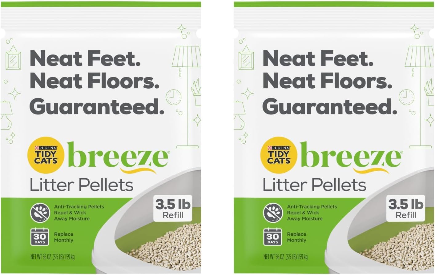 Purina Litter Tidy Cat Breeze Pellets, 3.5 lb, 2 Packs, Limited Edition