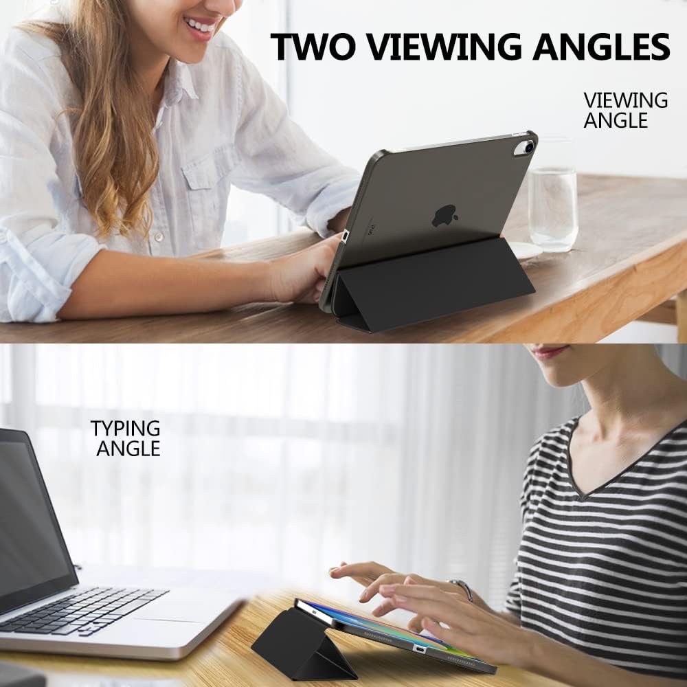 MoKo for iPad (A16) 11th Generation Case 11 Inch 2025, iPad 10th Generation Case 10.9 Inch 2022, Slim Stand Hard PC Translucent Back Shell Smart Cover, Support Touch ID, Auto Wake/Sleep, Black - Image 5