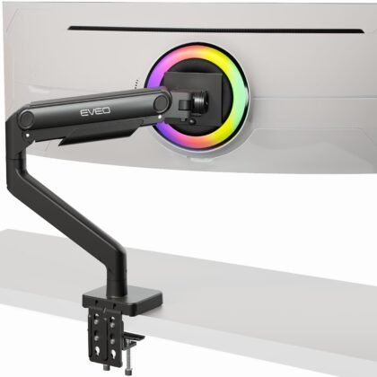 Samsung Odyssey G9 Premium Ultrawide Monitor Arm - 49" Curved Ultrawide Mount, Heavy Duty, Adjustable Height, Max VESA 100x100, Black