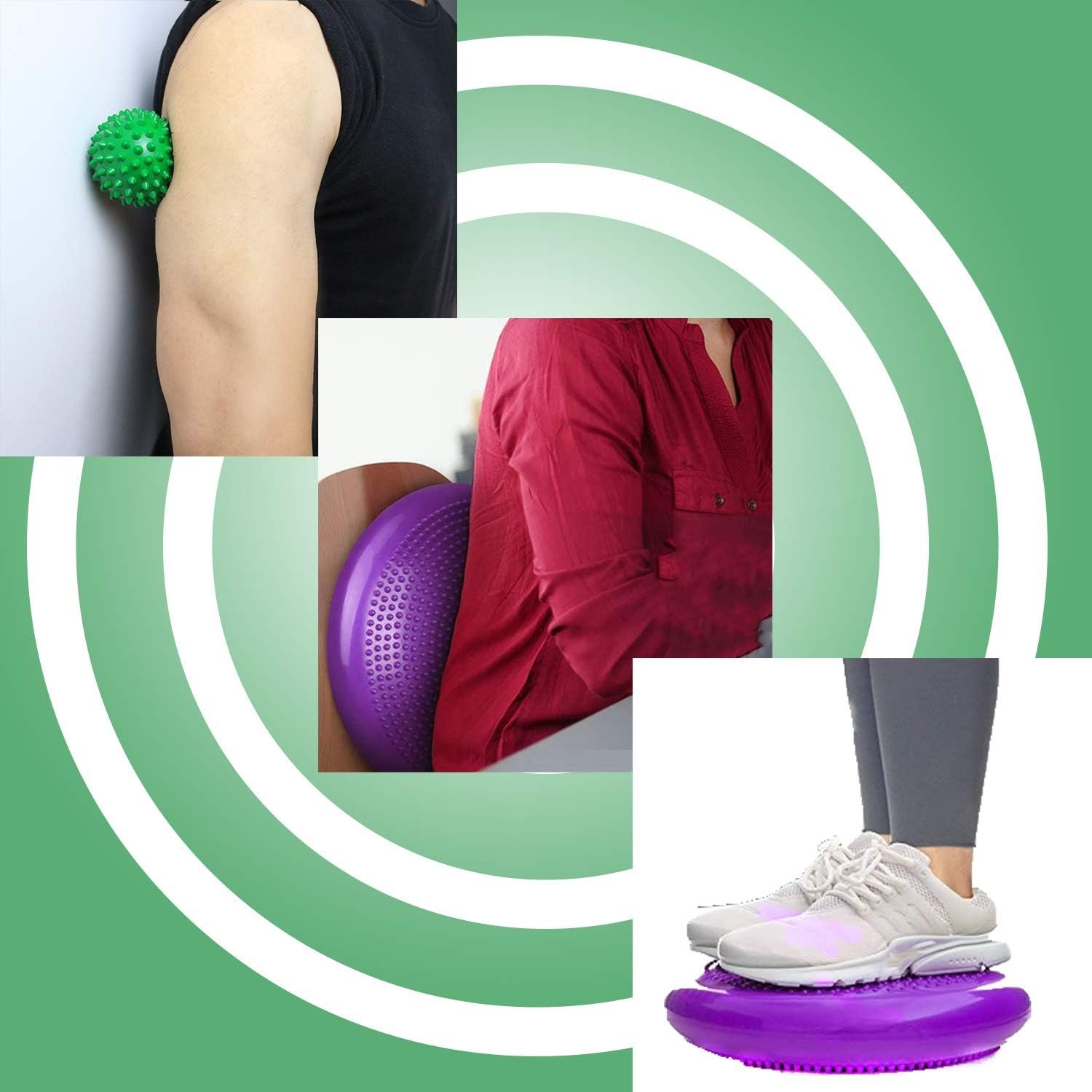 Wobble Cushion, Balance Disc, Wiggle Seat, Balance Pads for Physical Therapy, Stability Disc, Wobble Board for Dogs, Office, Sensory Kids, Classroom with Spiky Massage Ball - Image 7