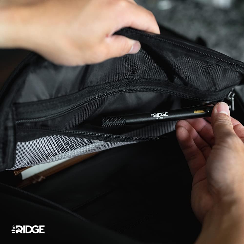 Ridge Bolt Action Pen - CNC Machined Everyday Carry Pen, Knurled Grip, Pressurized Refill, Manganese Spring Steel Clip, Compact Pocket EDC Pen with Schmidt EasyFlow 9000 (Royal Black) - Image 6