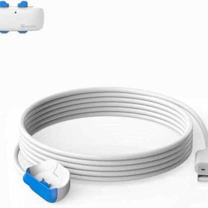 USB Charging Cable Compatible with Tractive GPS Pet Tracker Location Smart Activity for Dogs Replacement Magnetic Charger Base (New White)