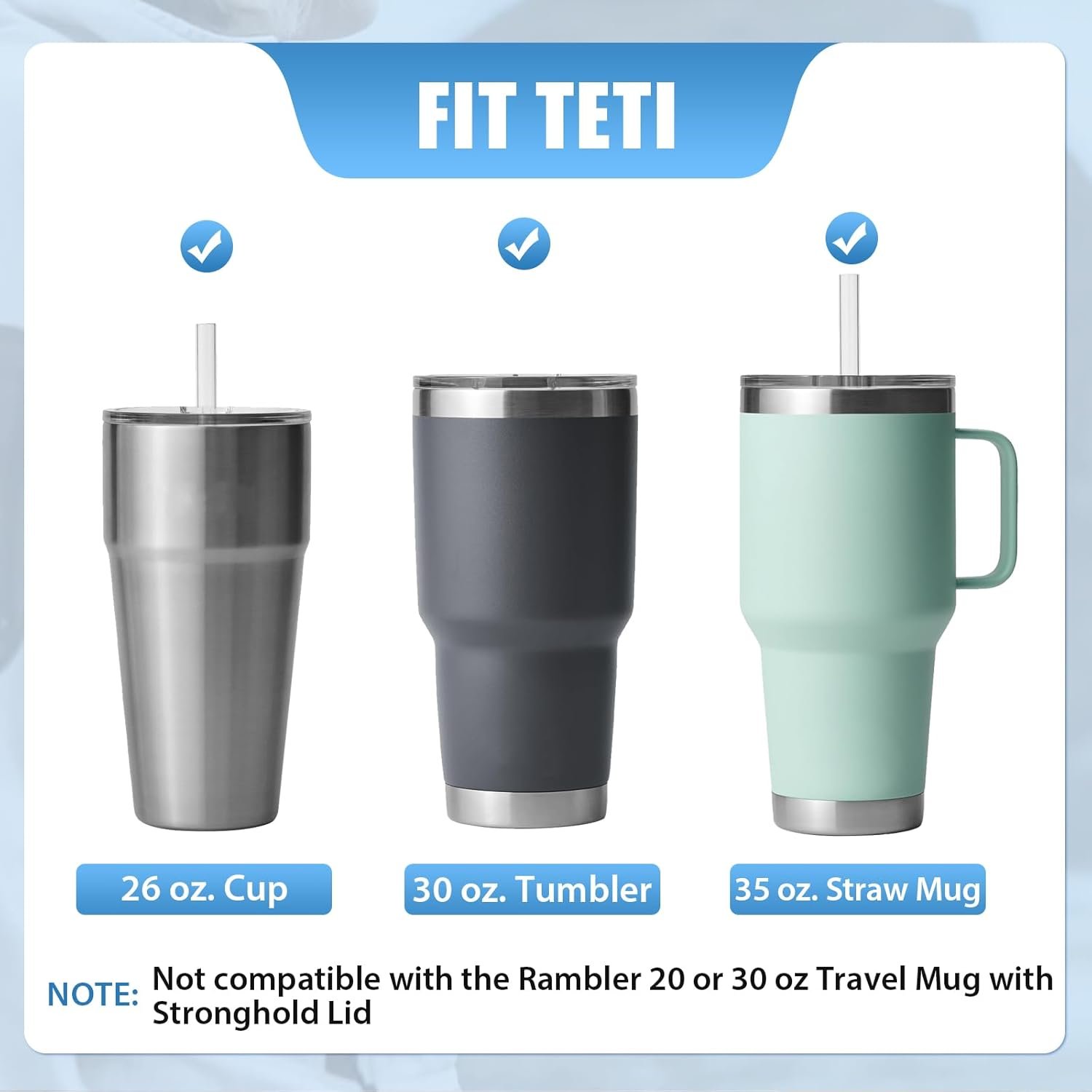 30 oz Tumbler Lid with Straw for YETI, 2 Pack Replacement Cover for Rambler 26 oz Cup, 30 oz Tumbler, 35 oz Straw Mug, Spill Proof Top with Brush, Dishwasher-Safe and Shatter-proof - Image 5