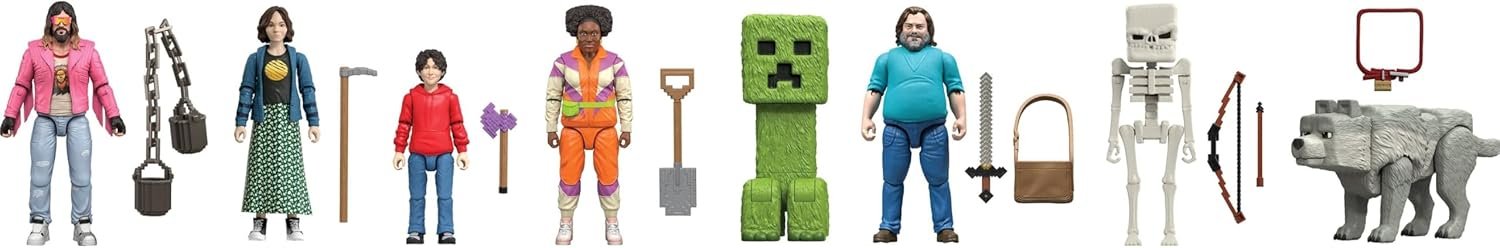 Mattel Minecraft Ultimate Movie Pack with 8 Action Figures & 8 Accessories Including 4-inch Steve & Creeper, Collectible Toy Set - Image 6
