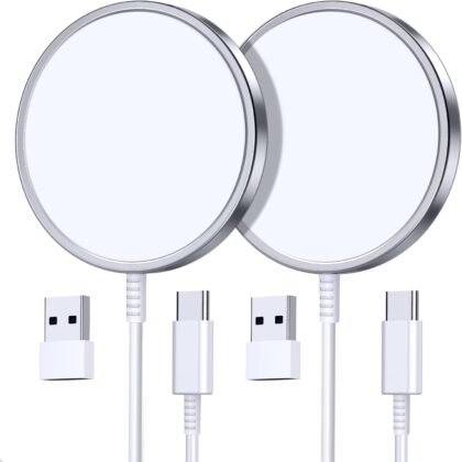 2 Pack Magnetic Wireless Charger for iPhone 16 Pro Max/16 Pro/16 Plus/16/15/15 Pro/15 Plus/15 Pro Max 15W Fast Mag Safe Charger Pad for iPhone 16/15/14/13/12 Series and AirPods 3/2/Pro 2/Pro