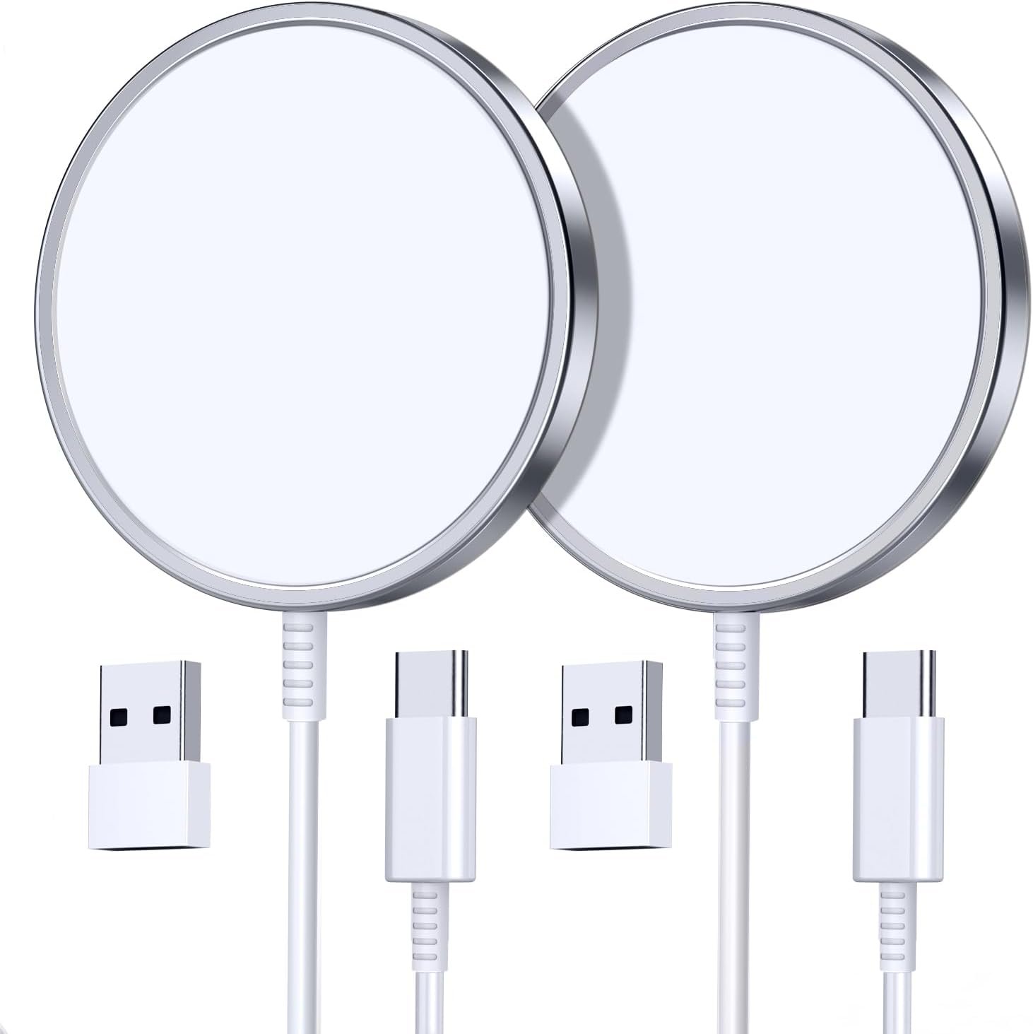 2 Pack Magnetic Wireless Charger for iPhone 16 Pro Max/16 Pro/16 Plus/16/15/15 Pro/15 Plus/15 Pro Max 15W Fast Mag Safe Charger Pad for iPhone 16/15/14/13/12 Series and AirPods 3/2/Pro 2/Pro