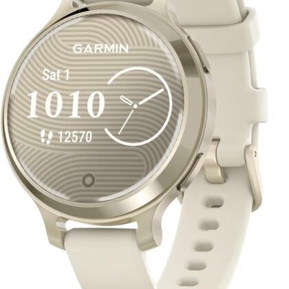 Garmin Lily® 2 Active, Small and Stylish Smartwatch, Built-in GPS, Hidden Display, Patterned Lens, Up to 9 Days Battery Life, Lunar Gold with Bone Silicone Band