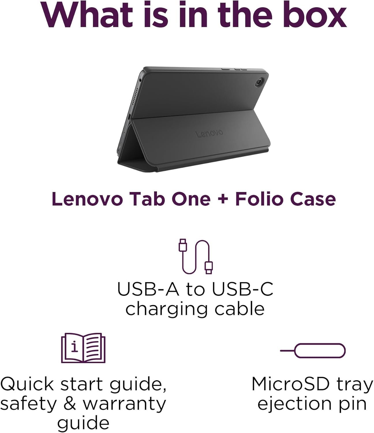 Lenovo Tab One - Lightweight Tablet - up to 12.5 Hours of YouTube Streaming - 8.7" HD Display - 4 GB Memory - 64 GB Storage - MediaTek Helio G85 - Includes Folio Case - Image 8