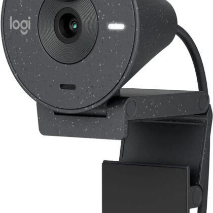 Logitech - Brio 300 1920x1080p USB-C Webcam with Privacy Shutter, Auto Light Correction - Graphite (Renewed)