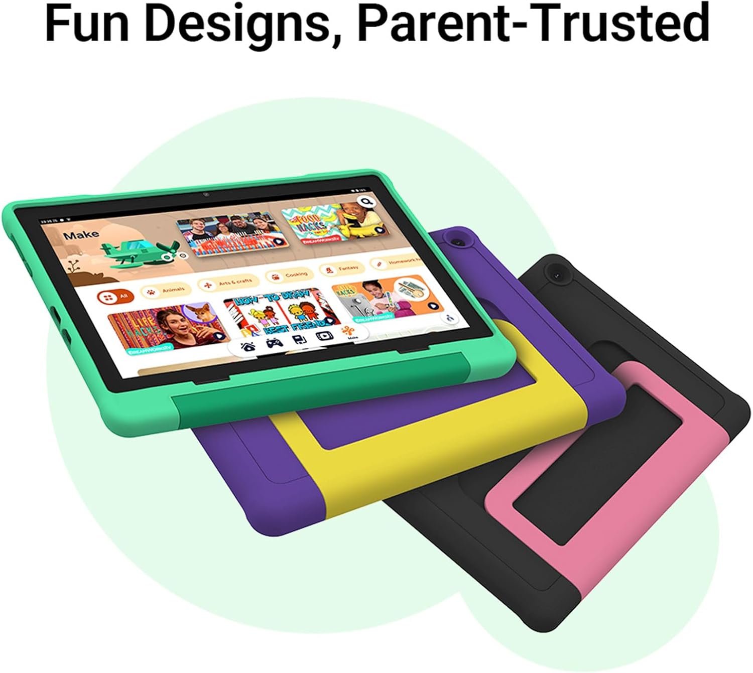 Kids Tablet, 10.1 Inch HD Android 15, 64GB Storage, 8GB RAM, Eye Protection Mode, 10-Hr Battery, Parental Shockproof Case - Tablet for Kids (Purple) - Image 8