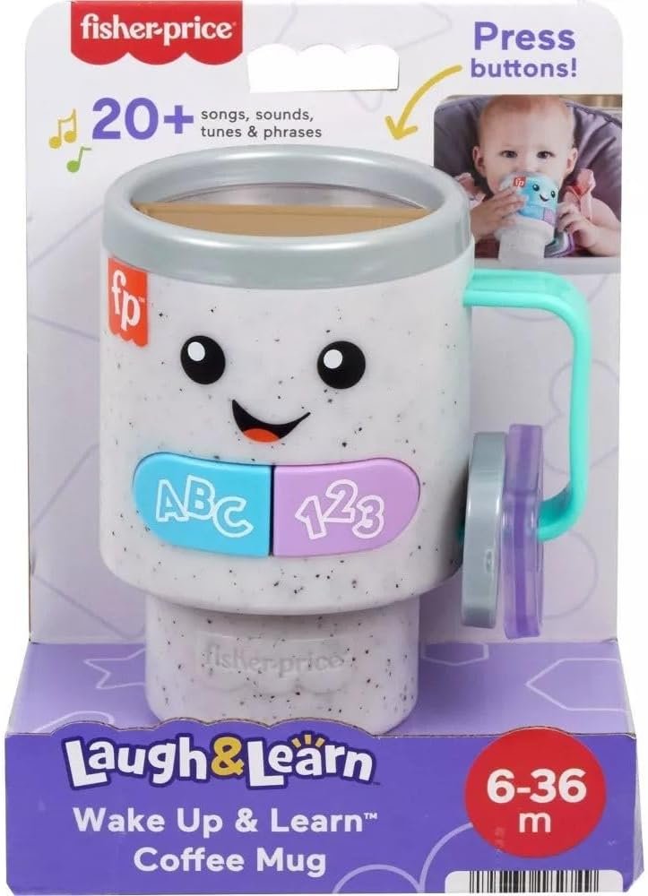 Fisher-Price Baby & Toddler Toy Laugh & Learn Coffee Mug Musical Activity with Lights & Educational Songs for Infants Ages 6+ Months - Image 6