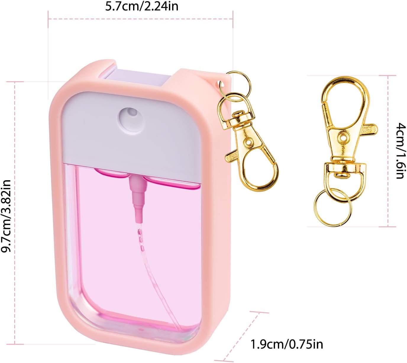 TERPINK Silicone Case Compatible with Touchland Hand Sanitizer Spray, Protective Case with Keychain for Power Mist and Glow Mist 1 fl oz, Hand Sanitizer Spray Accessory (Pink, 1 Pack) - Image 7