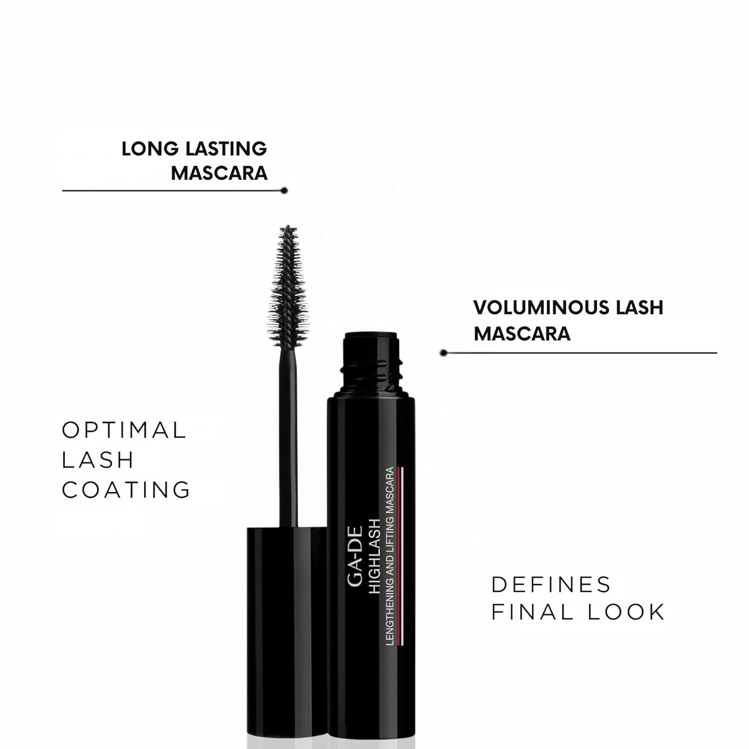 GA-DE Highlash Lengthening and Lifting Mascara - Volume and Length, Intense Carbon Mascara - Nourishing Formula Defines Lashes - Black - 0.27 oz - Image 9