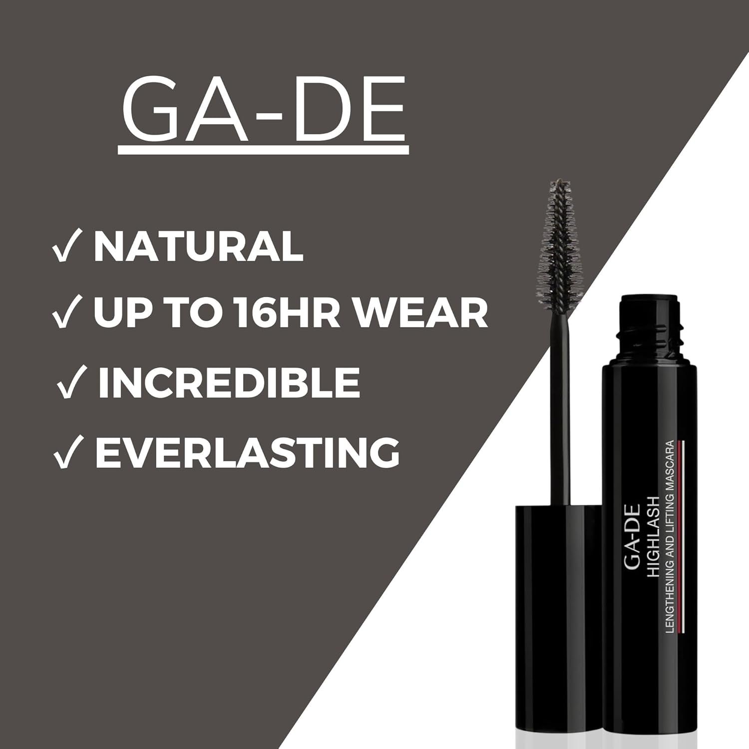 GA-DE Highlash Lengthening and Lifting Mascara - Volume and Length, Intense Carbon Mascara - Nourishing Formula Defines Lashes - Black - 0.27 oz - Image 2