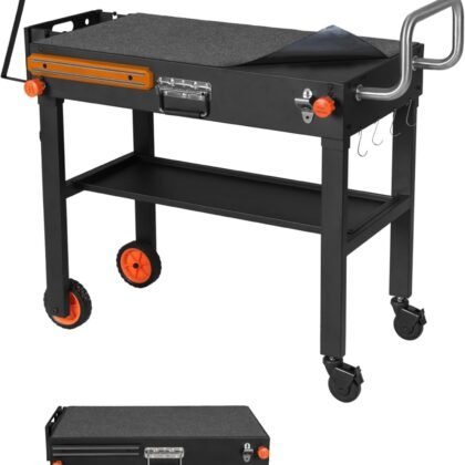 Grill Table For Blackstone Griddle 22 and 17 Inch, Grill Carts Outdoor With Wheels, Used for Weber And Ninja, Foldable Quickly Blackstone Stand Suitable for Travel/Camping And Outdoor Meals