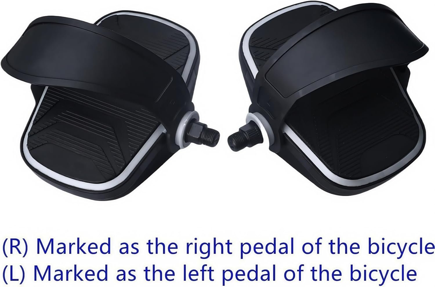 YBEKI Pro Spin Bike Pedals with Adjustable Straps - 9/16" Spindle for Peloton/Schwinn/Sunny Indoor Exercise Bikes | Heavy-Duty PP Plastic & PVC Straps | Non-Slip Diamond Surface - Image 3