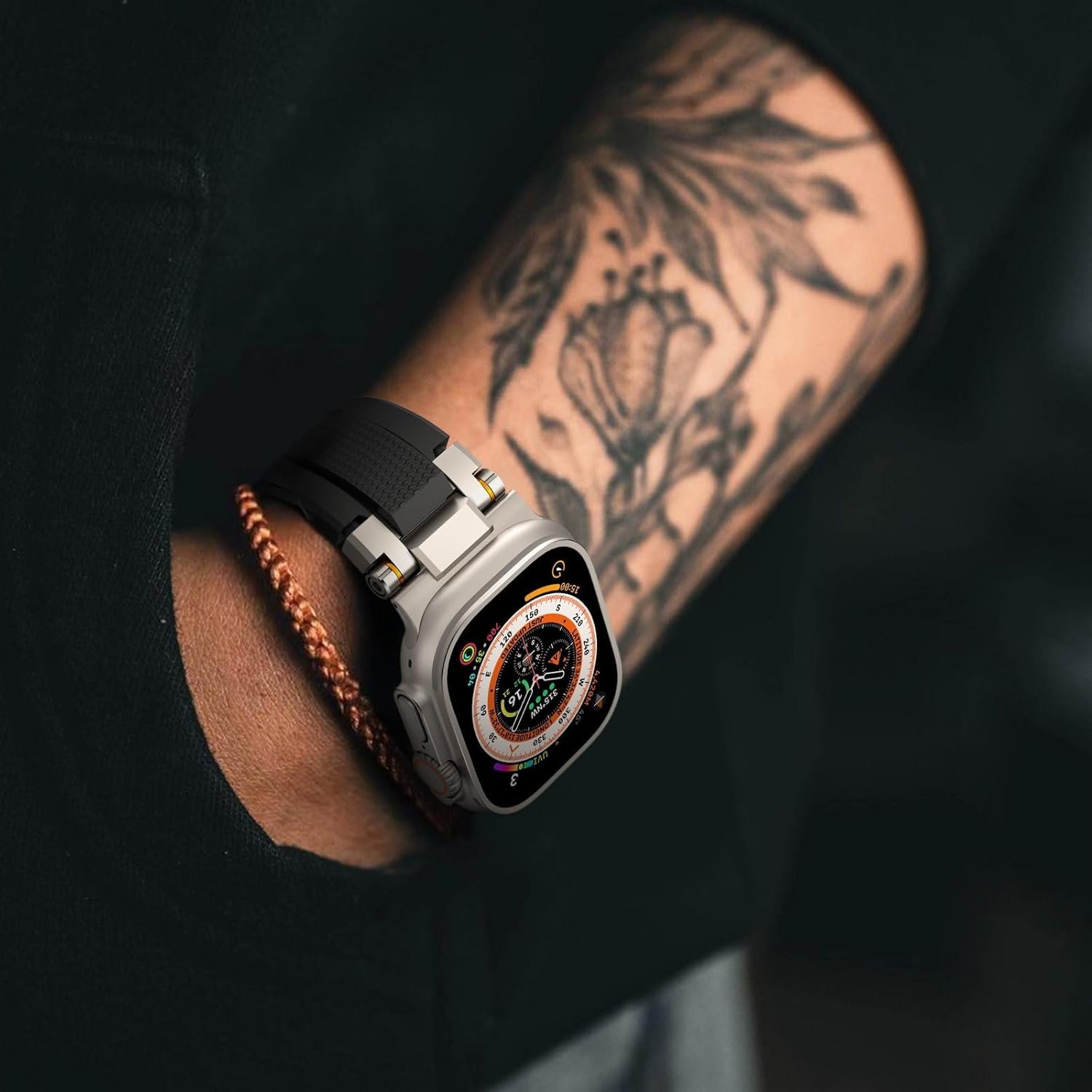 amBand M1 Sport Case Band for Apple Watch Ultra 3/2/1 & SE 3/2/1 & Series 11 10 9 8 7 6 5 4 3 49mm 46mm 45mm 44mm 42mm 41mm 40mm 38mm, Shockproof & Scratch Resistant Rugged Bumper for Men - Image 6