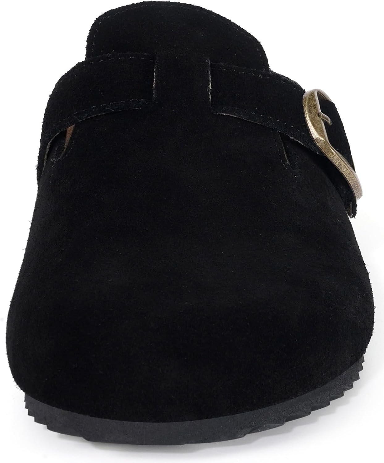 Womens Suede Clogs Mens Genuine Leather Mules Cork Footbed Sandals with Arch Support - Image 2