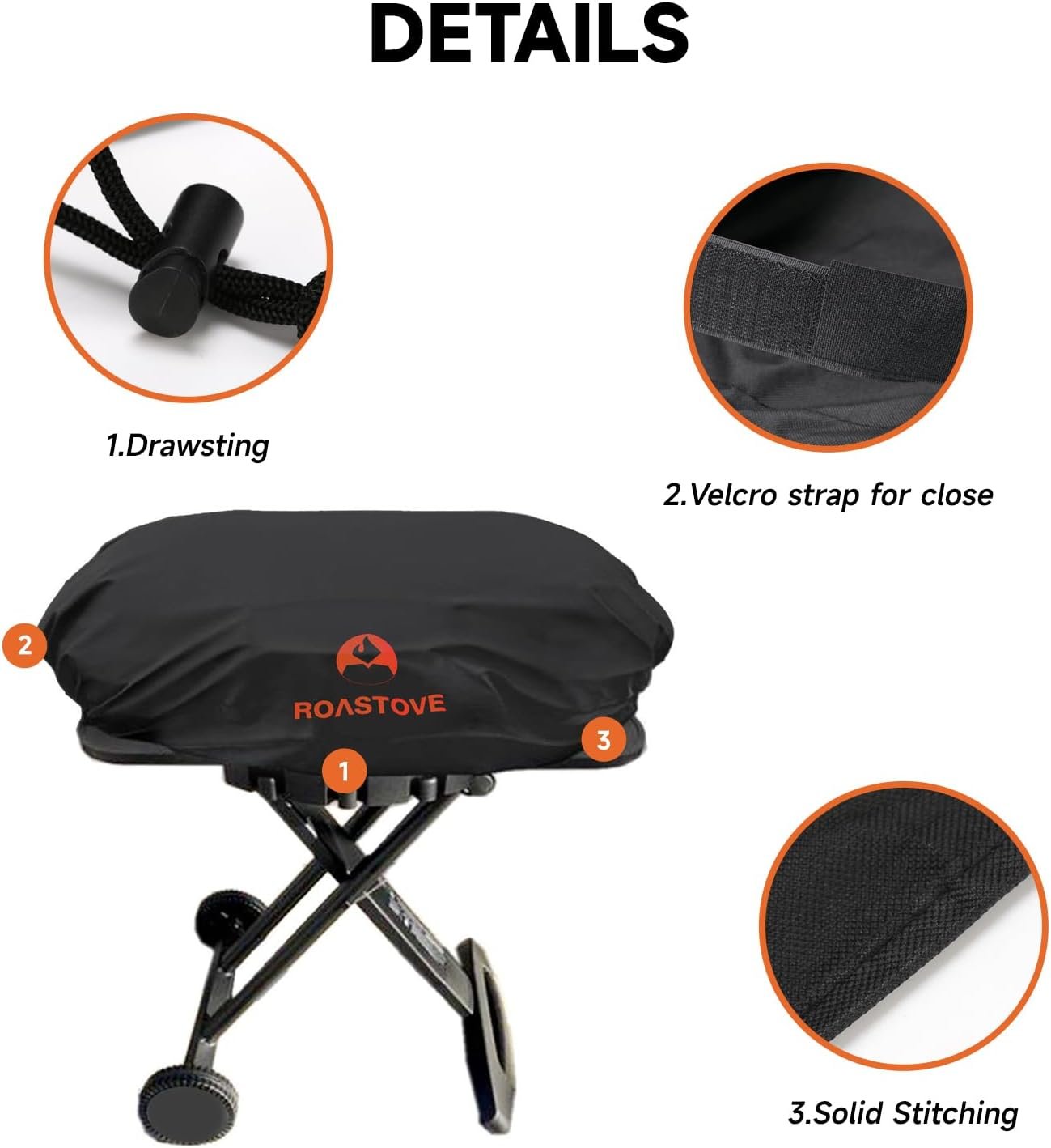 Roastove 600D PVC Waterproof Grill Cover Compatible with Coleman Roadtrip LX/LXX/LXE/285 and Compatible with Smoke Hollow 205 Grills - Image 4