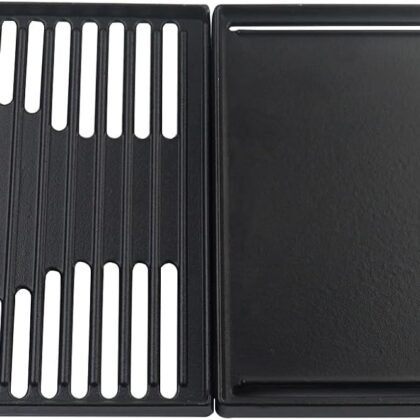 Cast Iron Cooking Griddle and Grill Grates Replacement Parts for Coleman Roadtrip Swaptop Grills LX LXE LXX, 2 Pack Grill Grids Grates Parts