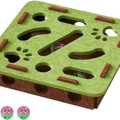 Interactive Cat Toy Puzzle Toys for Indoor Cats Felt Maze Box Kittern Toys Pet Cat Games Self Play Fun Exercise Hide Seek Moving Cat Toy for Bored Cats Encourages Hunting Instincts