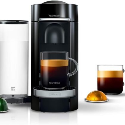 Nespresso VertuoPlus Deluxe Coffee and Espresso Machine by De'Longhi, 37 Oz, Black