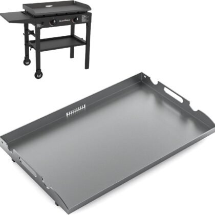 Griddle Replacement Top for Blackstone 28 Inch Grill, Flat Top Griddle for 2 Burner Gas Grill 1517 1853 1883 1803 1924, 28" Powder Coated Steel Flat Parts with Rear Grease System