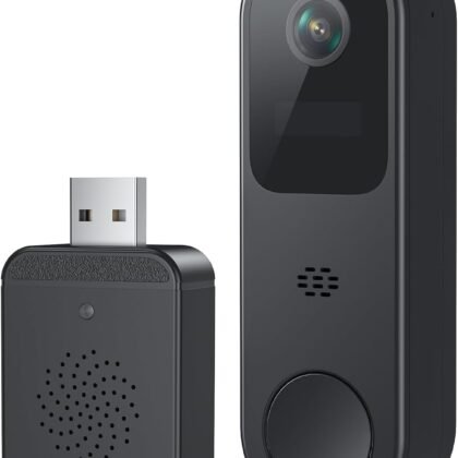 2K HD Battery Doorbell Camera Wireless with Ring Chime, Smart Video Doorbell with Two-Way Talk, Secure Cloud Storage, AI Detection and Instant Alerts, Night Vision, Compatible with Alexa