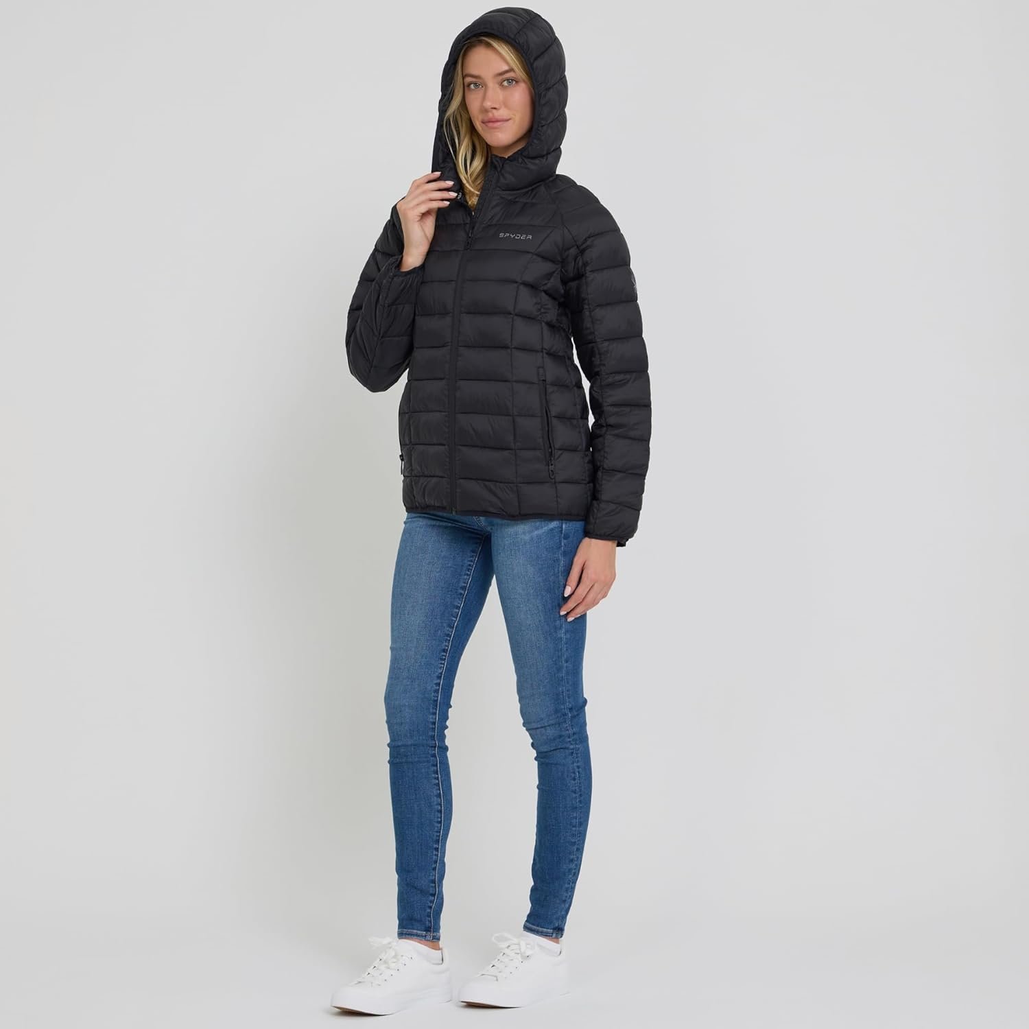 Spyder Packable Puffer Jacket Womens with Hood, Lightweight Full Zip Winter Quilted Womens Puffer Coat - Image 6