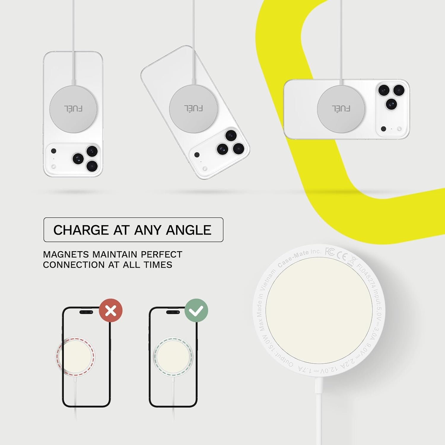 iPhone Charger Fast Charging MagSafe Charger - Fuel - 15W Magnetic Wireless Charger - Magnetic/MagSafe Charging Pad for iPhone 17 Pro Max/Air/16 Pro Max/15 Pro Max/14/13/12 & AirPods Gen 4/3/2/Pro 3/2 - Image 6