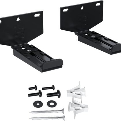 ECHOGEAR Soundbar Wall Mount Bracket - Works with All Soundbars Including Samsung, Vizio, LG, & More - Depth Adjustable for Dolby Atmos Soundbars