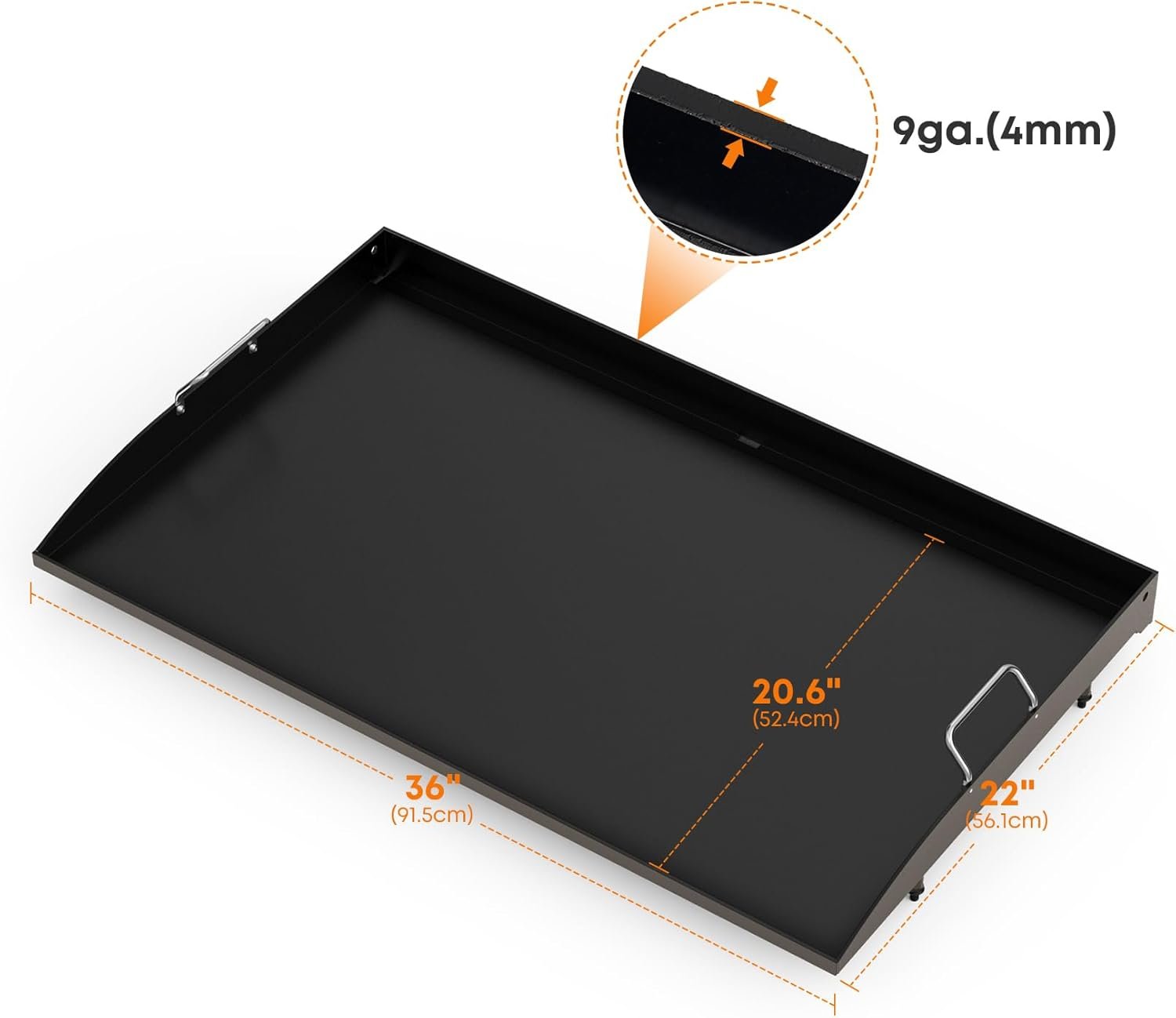 Stanbroil 36 Inch Flat Top Griddle Replacement Top for Blackstone 36" 4-Burner Gas Grill Cooking Station, Ceramic Coated Steel Griddle Top Replacement with Rear Grease System, Black - Image 2