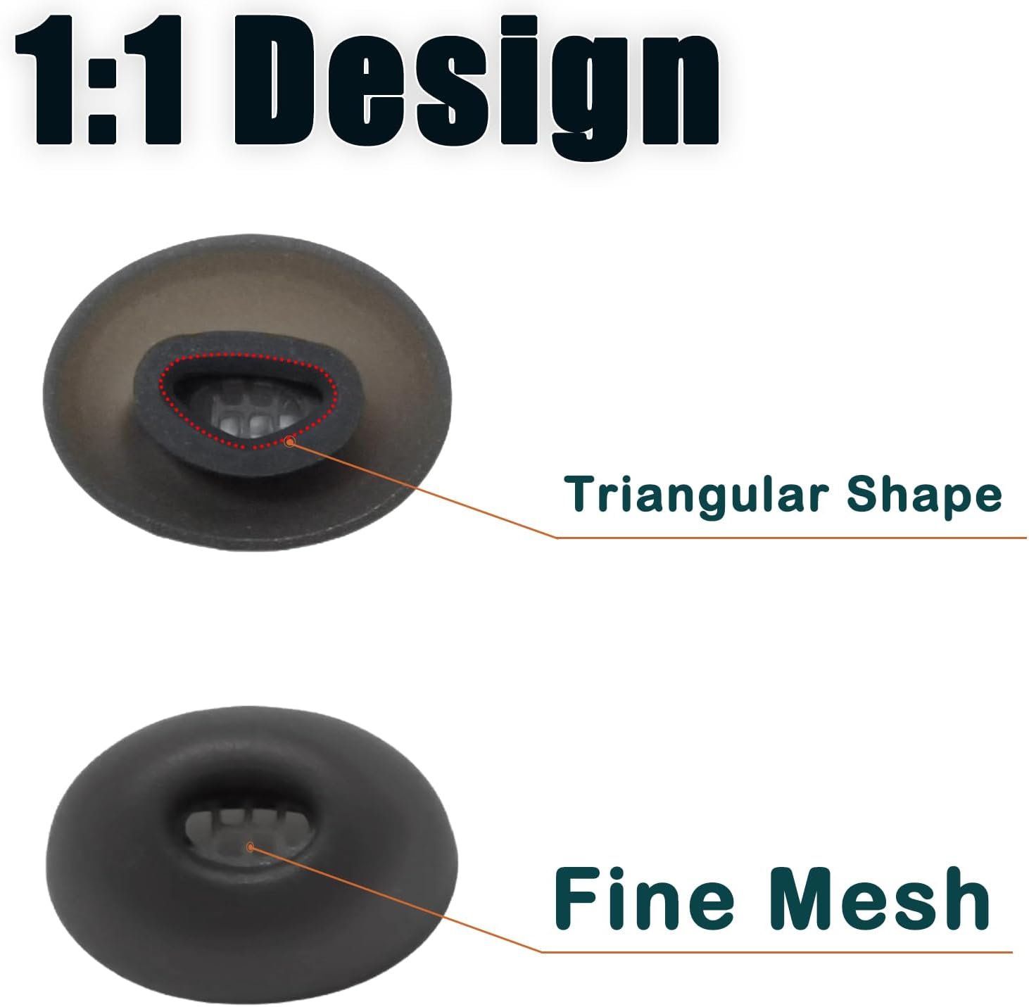 Luckvan Replacement Ear Tips for Jabra Elite 10 Silicone Earbuds Tips Jabra Earbuds Elite 10 Gen 2 Rubber Tips 4 Pairs, Black - Image 4