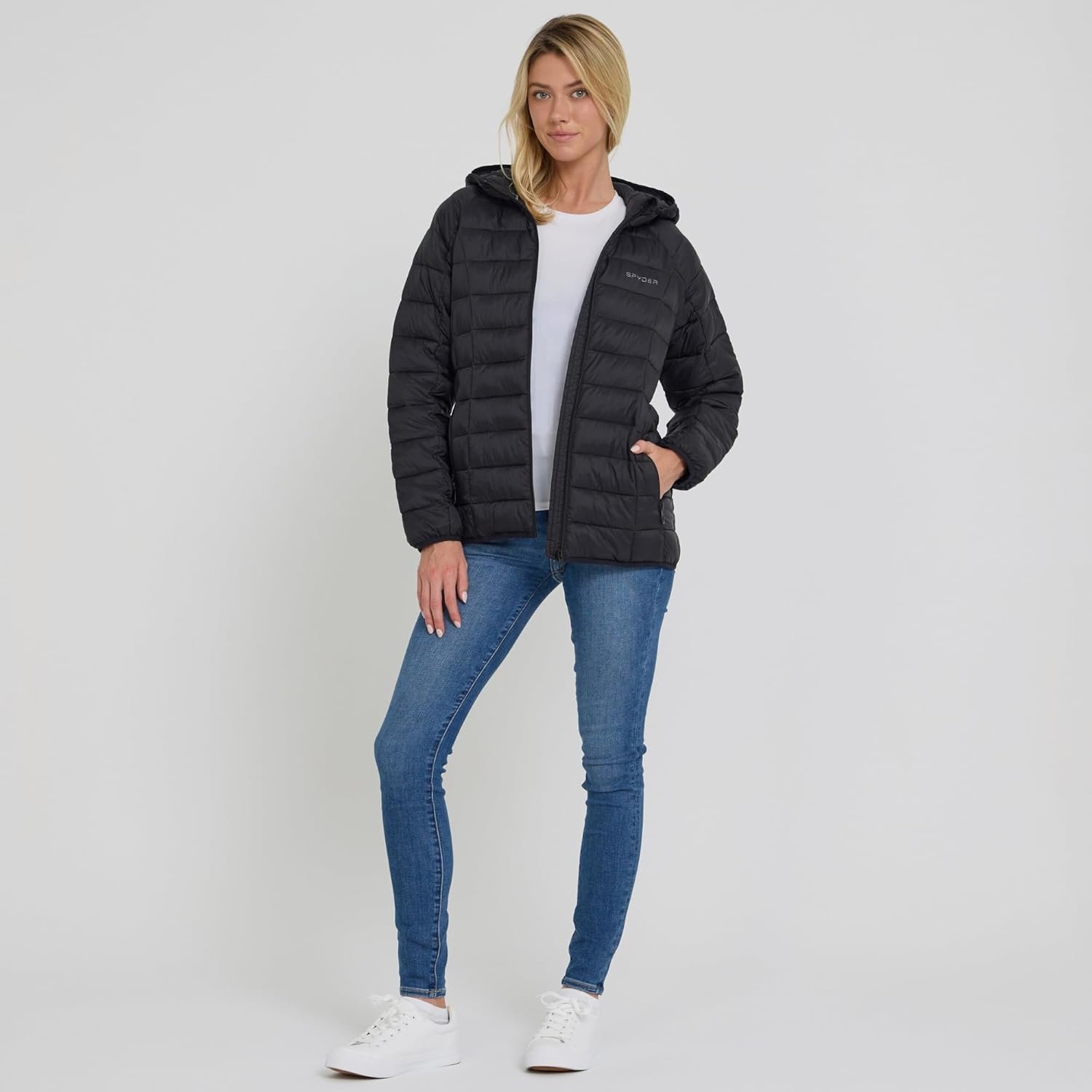 Spyder Packable Puffer Jacket Womens with Hood, Lightweight Full Zip Winter Quilted Womens Puffer Coat - Image 7