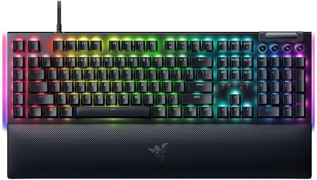 Razer RZ03-04690200 BlackWidow V4 Full Size Wired Mechanical Green Switch Gaming Keyboard with Chroma RGB