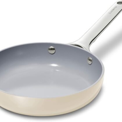 Caraway Nonstick Ceramic Mini Fry Pan (1.05 qt, 8") - Non Toxic, PTFE & PFOA Free - Oven Safe & Compatible with All Stovetops (Gas, Electric & Induction) - Cream