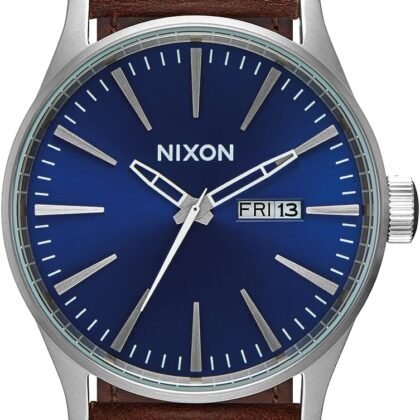 Nixon Men's A105 Sentry 42mm Stainless Steel Leather Quartz Movement Watch