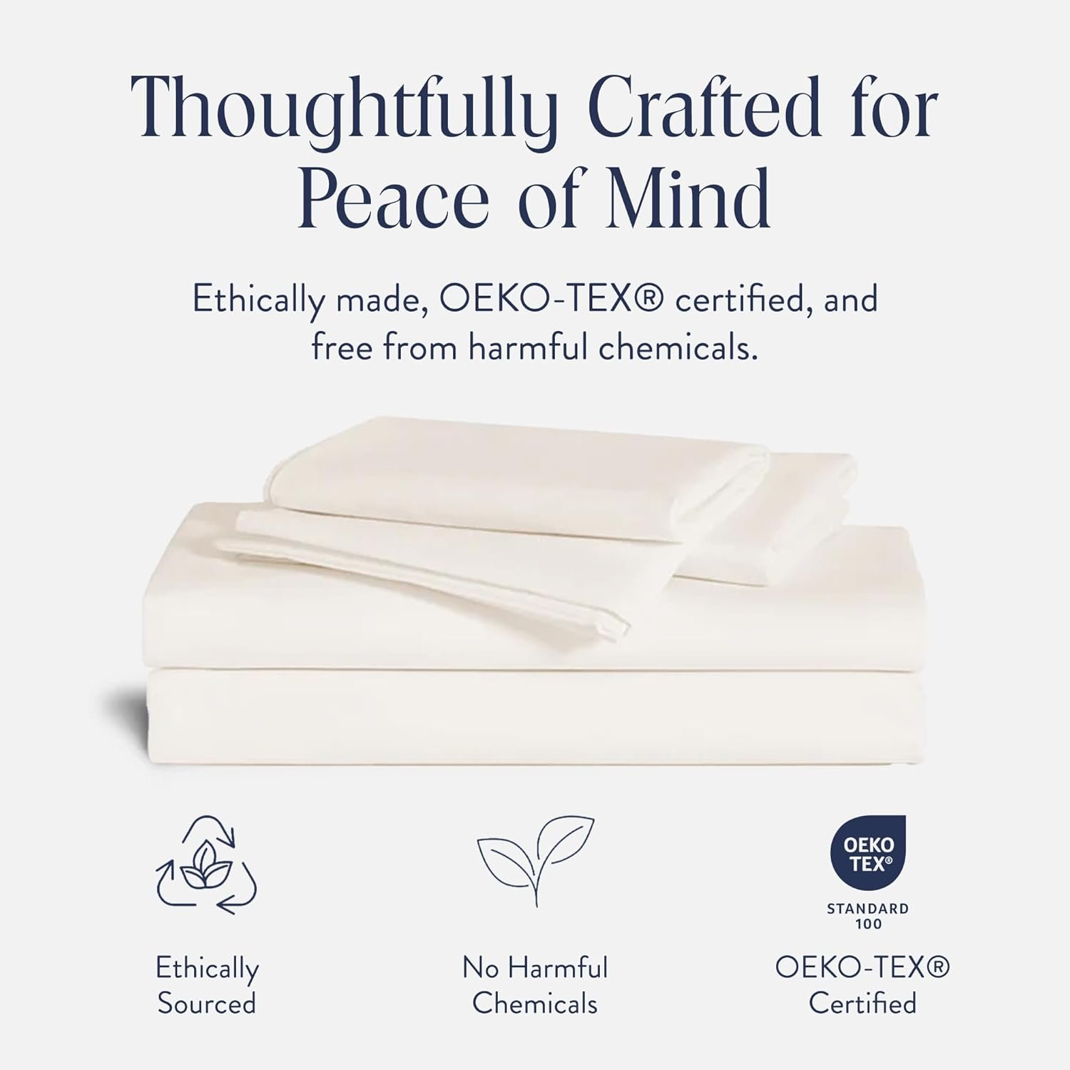 Brooklinen Luxury Sateen 4 Piece Sheet Set - 100% Cotton Bed Sheets, Soft & Durable King Size Sheets Set in Cream, Oeko-TEX Certified Bedding Set, 1 Fitted Sheet, 1 Flat Sheet, 2 Pillowcases - Image 3