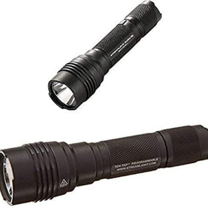Streamlight ProTac HL 750 Lumen Professional Tactical Flashlight with High/Low/Strobe w/ 2 x CR123A Batteries and ProTac HL-X - Includes two CR123A lithium batteries and holster, Clam, Black